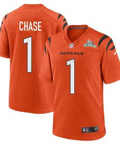 Ja'Marr Chase 1 Cincinnati Bengals Super Bowl LVII Champions Men Alternate Game Jersey - Orange