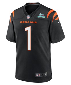 Ja'Marr Chase 1 Cincinnati Bengals Super Bowl LVII Champions Men Game Jersey - Black
