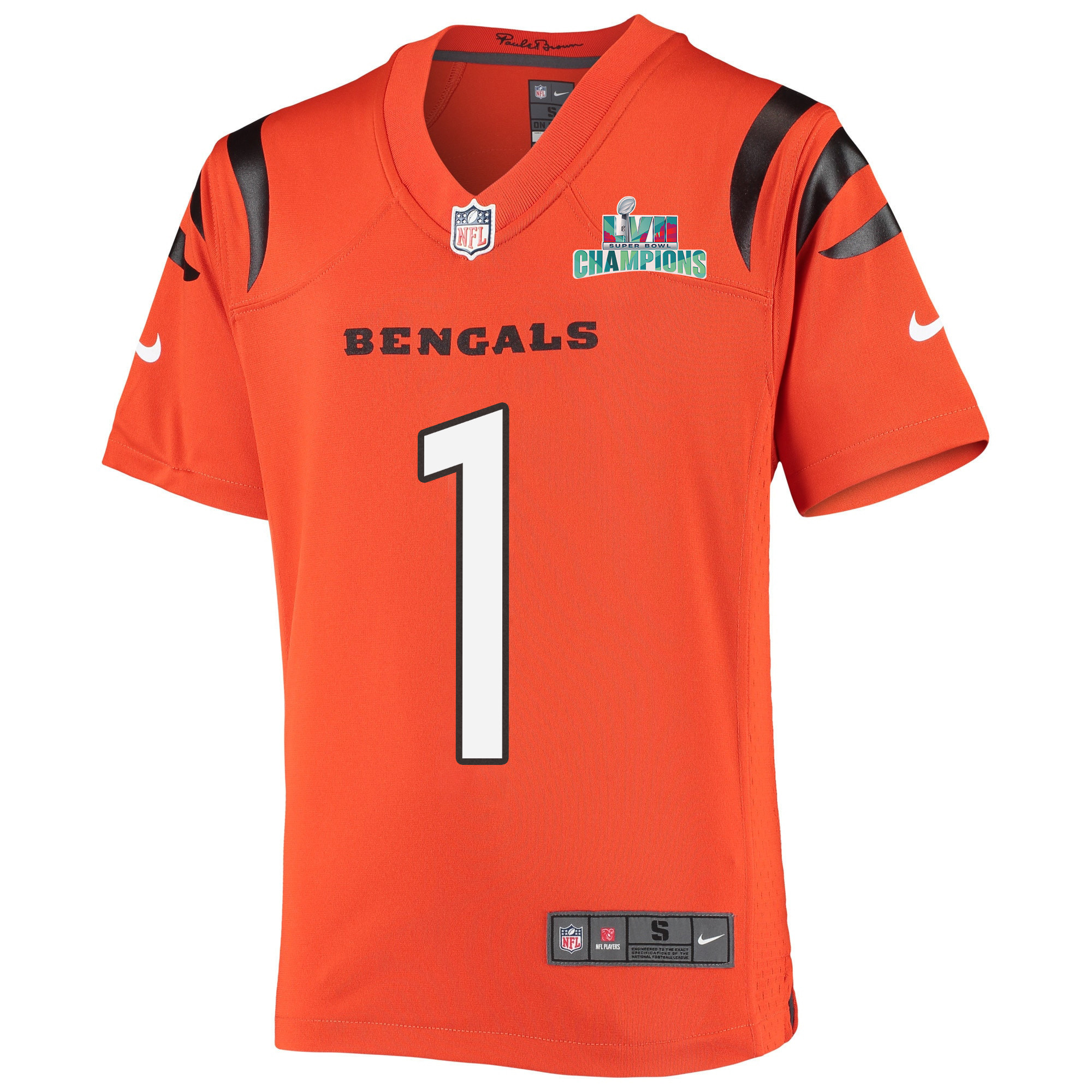 Ja'Marr Chase 1 Cincinnati Bengals Super Bowl LVII Champions Youth Alternate Game Jersey - Black