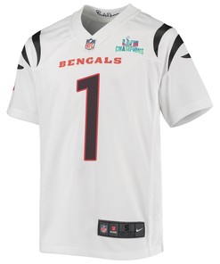 Ja'Marr Chase 1 Cincinnati Bengals Super Bowl LVII Champions Youth Game Jersey - White