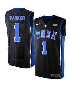 Jabari Parker 1 Elite Duke Blue Devils Basketball Jersey Black Blue
