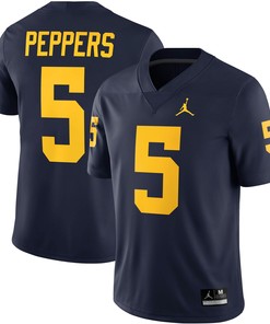 Jabrill Peppers Michigan Wolverines Jordan Brand Alumni Player Game Jersey - Navy Ncaa