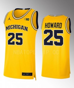 Jace Howard 25 Michigan Wolverines 2022-23 Jersey Maize Limited Uniform College Basketball