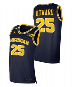 Jace Howard 25 Michigan Wolverines College Basketball BLM Men Jersey - Navy