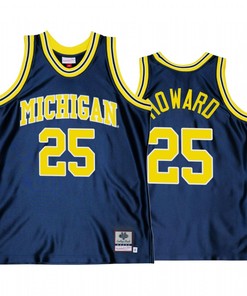 Jace Howard 25 Michigan Wolverines Navy Jersey Throwback College Basketball