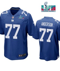 Jack Anderson 77New York Giants Super Bowl LVII Super Bowl LVII Royal Men Game Jersey