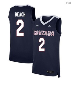 Jack Beach 2 Gonzaga Bulldogs Elite Basketball Youth Jersey - Navy