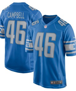 Jack Campbell 46 Detroit Lions 2023 NFL Draft Game Jersey - Blue