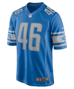 Jack Campbell 46 Detroit Lions 2023 NFL Draft Game Jersey - Blue