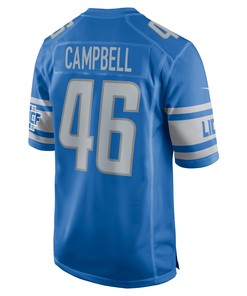 Jack Campbell 46 Detroit Lions 2023 NFL Draft Game Jersey - Blue
