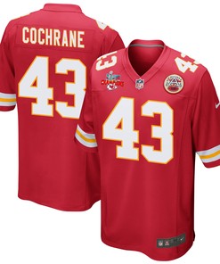 Jack Cochrane 43 Kansas City Chiefs Super Bowl LVII Champions 3 Stars Men Game Jersey - Red