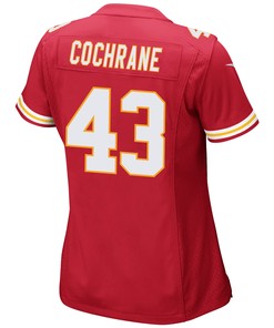 Jack Cochrane 43 Kansas City Chiefs Super Bowl LVII Champions 3 Stars Women Game Jersey - Red
