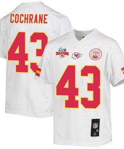 Jack Cochrane 43 Kansas City Chiefs Super Bowl LVII Champions 3 Stars Youth Game Jersey - White