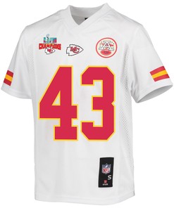 Jack Cochrane 43 Kansas City Chiefs Super Bowl LVII Champions 3 Stars Youth Game Jersey - White