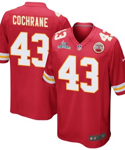 Jack Cochrane 43 Kansas City Chiefs Super Bowl LVII Champions Men Game Jersey - Red