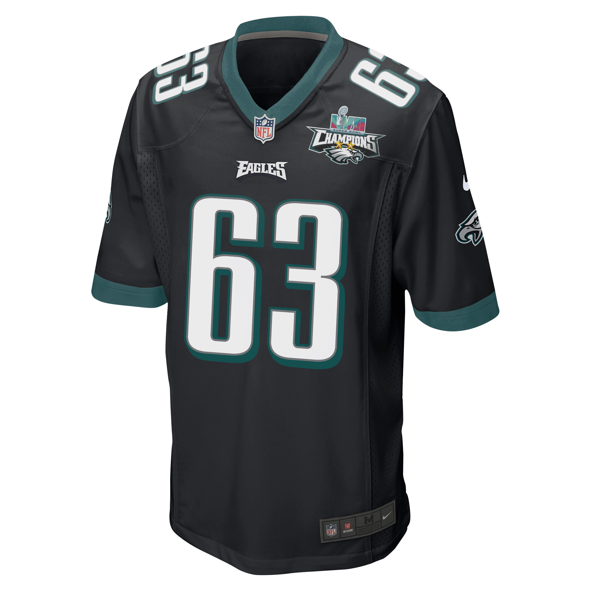 Jack Driscoll 63 Philadelphia Eagles Super Bowl LVII Champions 2 Stars Men Game Jersey - Black
