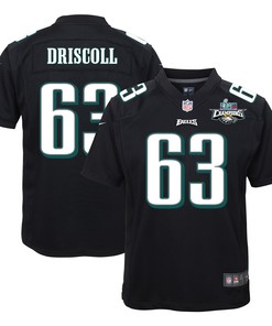 Jack Driscoll 63 Philadelphia Eagles Super Bowl LVII Champions 2 Stars Youth Game Jersey - Black
