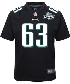 Jack Driscoll 63 Philadelphia Eagles Super Bowl LVII Champions 2 Stars Youth Game Jersey - Black