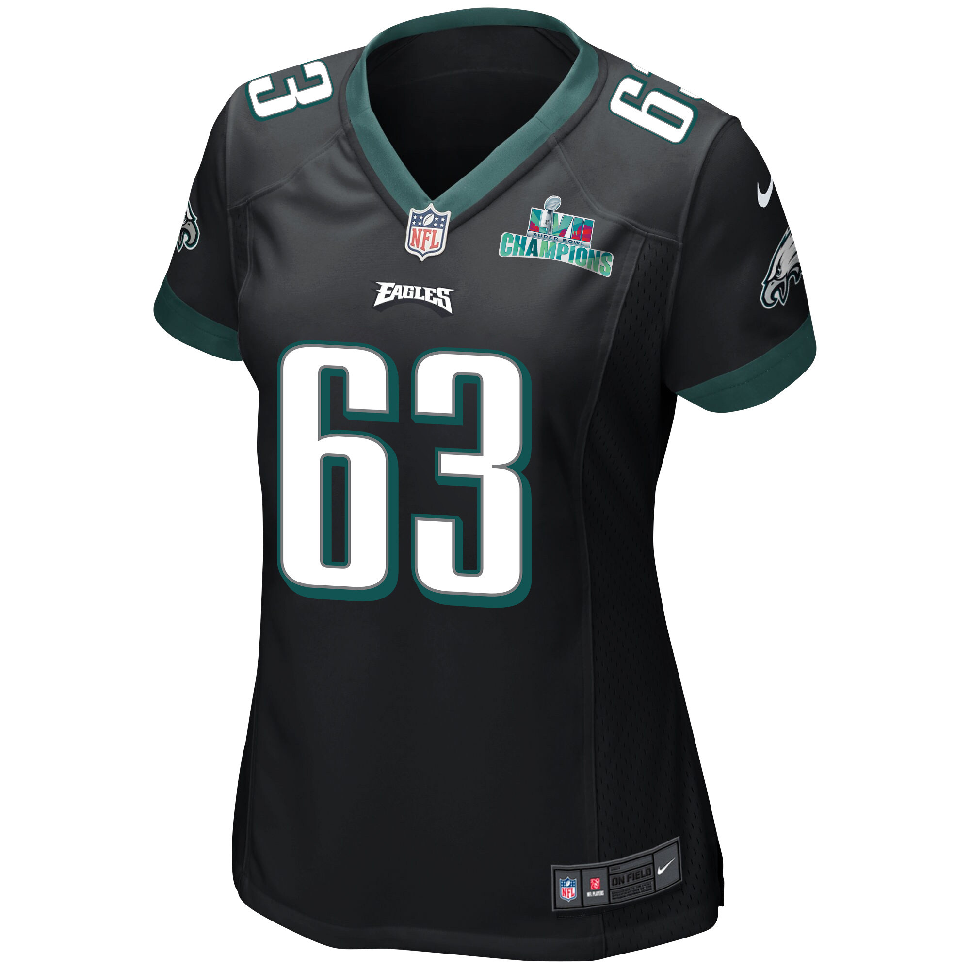 Jack Driscoll 63 Philadelphia Eagles Super Bowl LVII Champions Women Game Jersey - Black