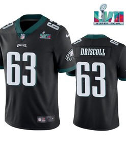 Jack Driscoll 63 Philadelphia Eagles Super Bowl LVII Vapor Limited Men Jersey - Black