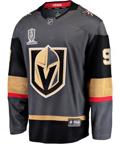 Jack Eichel 9 Vegas Golden Knights 2023 Stanley Cup Champions Patch Alternate Breakaway Jersey - Black