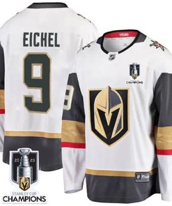Jack Eichel 9 Vegas Golden Knights 2023 Stanley Cup Champions Patch Breakaway Jersey - White