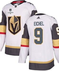 Jack Eichel 9 Vegas Golden Knights Stanley Cup 2023 Champions Patch Away Breakaway Men Jersey - White