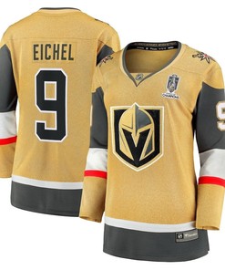 Jack Eichel 9 Vegas Golden Knights Women's 2023 Stanley Cup Champions Home Breakaway Jersey - Gold