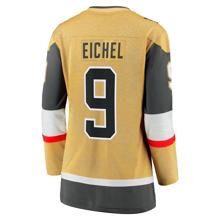 Jack Eichel 9 Vegas Golden Knights Women's 2023 Stanley Cup Champions Home Breakaway Jersey - Gold