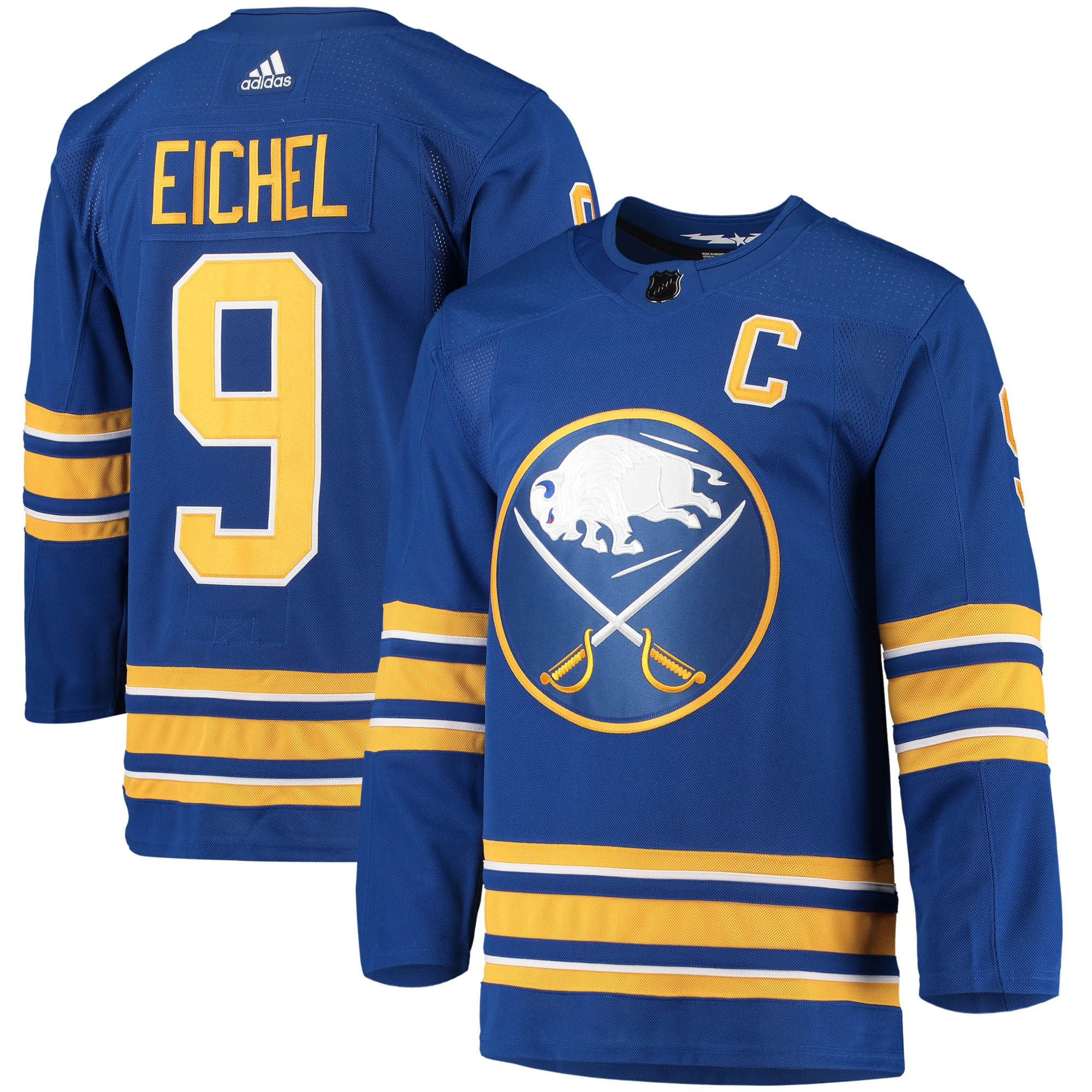 Jack Eichel Buffalo Sabres Adidas Home Captain Patch Primegreen Authentic Pro Player Jersey - Royal Nhl