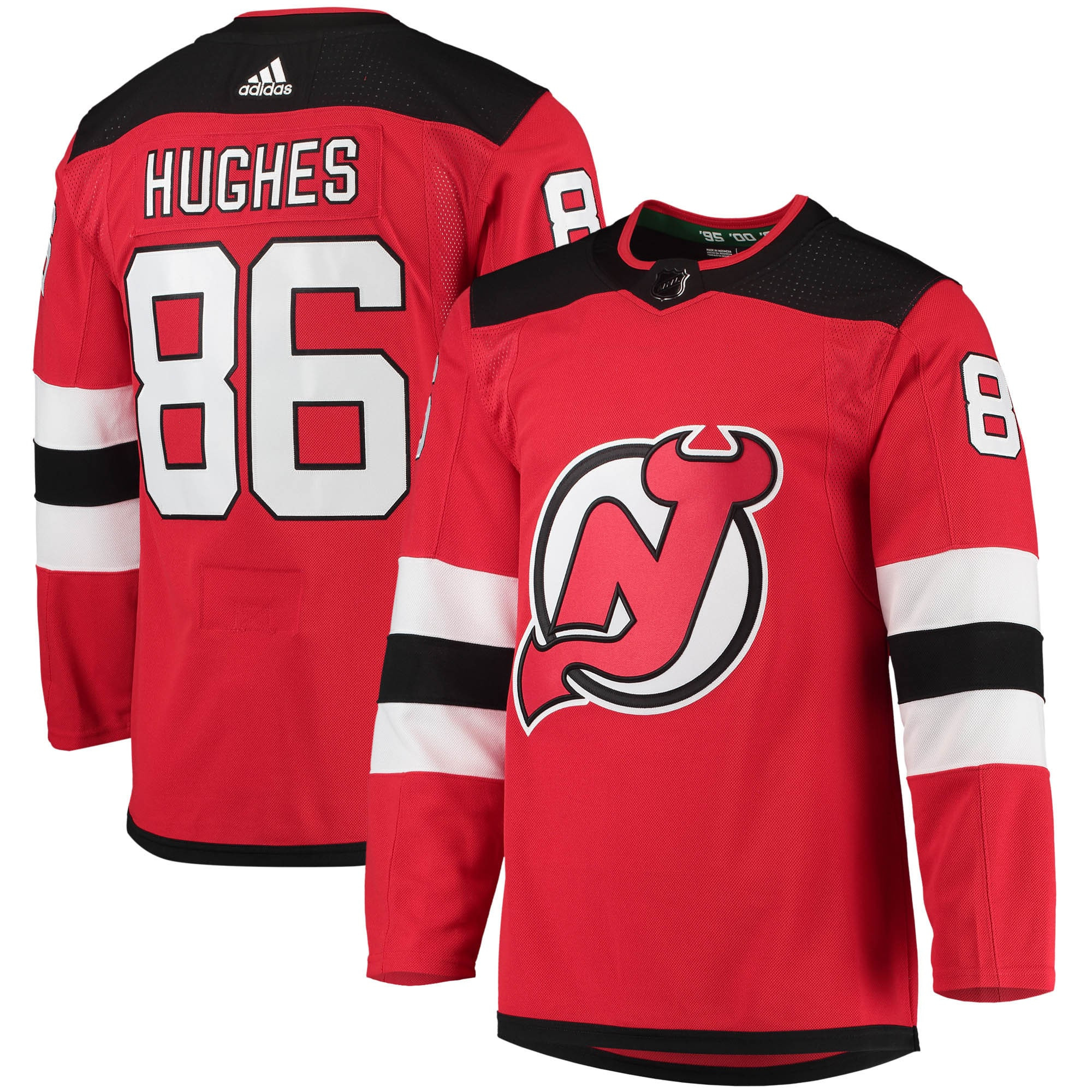 Jack Hughes New Jersey Devils Adidas Home Primegreen Authentic Pro Player Jersey - Red Nhl