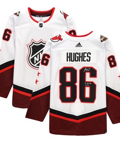 Jack Hughes New Jersey Devils Autographed 2022 Nhl All-star Game Jersey With 1st Nhl Asg 2/5/22 Inscription - White