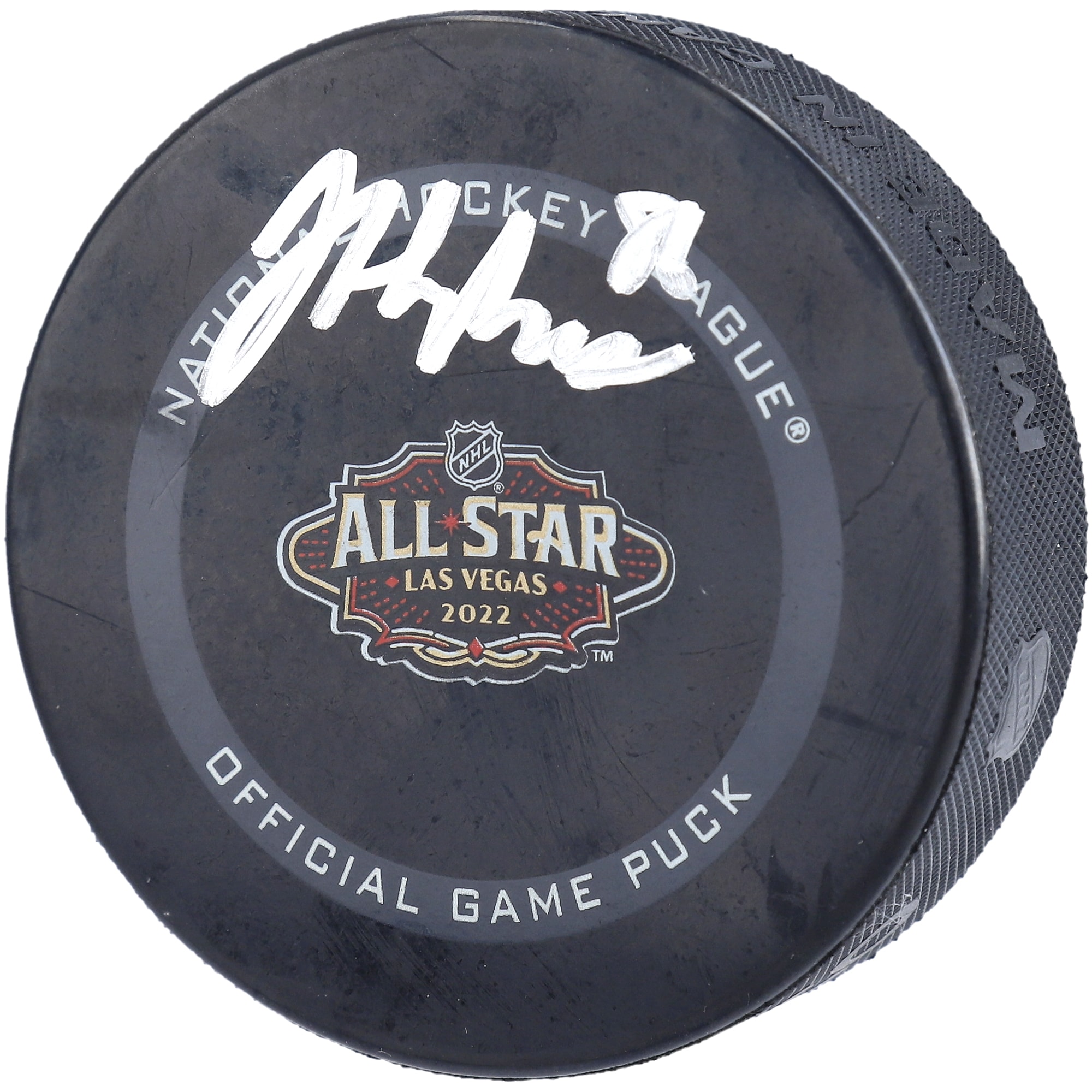 Jack Hughes New Jersey Devils Autographed 2022 Nhl All-star Game Official Game Puck