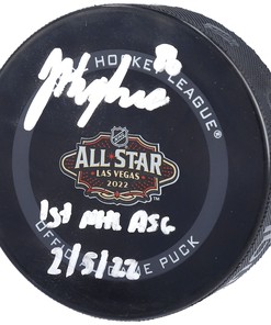 Jack Hughes New Jersey Devils Autographed 2022 Nhl All-star Game Official Game Puck With 1st Nhl Asg 2/5/22 Inscription