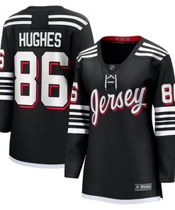 Jack Hughes New Jersey Devils Fanatics Branded Womens Alternate Premier Breakaway Player Jersey - Black Nhl