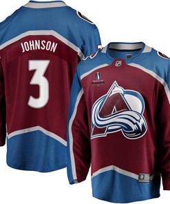 Jack Johnson 3 Colorado Avalanche Stanley Cup 2023 Playoffs Patch Home Breakaway Men Jersey - Burgundy