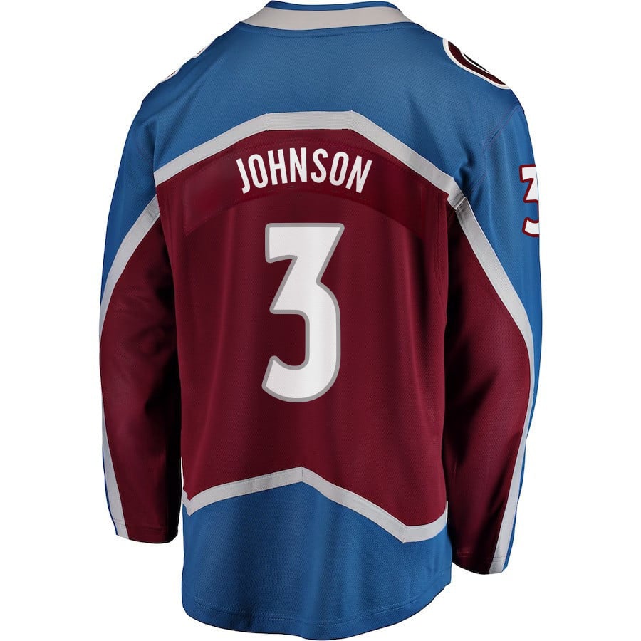 Jack Johnson 3 Colorado Avalanche Stanley Cup 2023 Playoffs Patch Home Breakaway Men Jersey - Burgundy