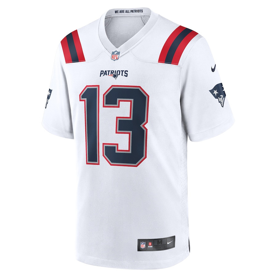 Jack Jones 13 New England Patriots Game Player Jersey - White