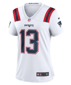 Jack Jones 13 New England Patriots Women's Game Player Jersey - White