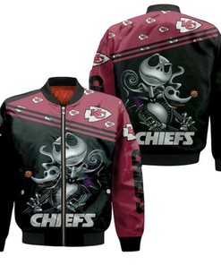 Jack Skellington Kansas City Chiefs 3D T Shirt Hoodie Jersey Bomber Jacket