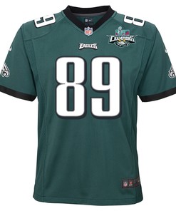 Jack Stoll 89 Philadelphia Eagles Super Bowl LVII Champions 2 Stars 2 Stars Youth Game Jersey - Black