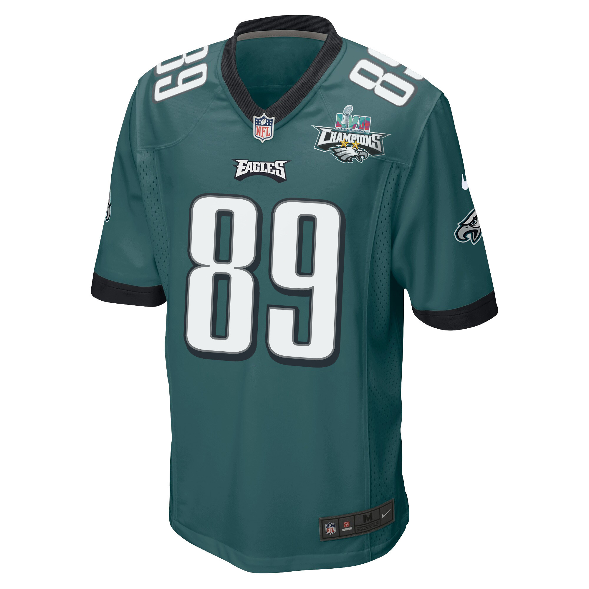 Jack Stoll 89 Philadelphia Eagles Super Bowl LVII Champions 2 Stars Men Game Jersey - Midnight Green