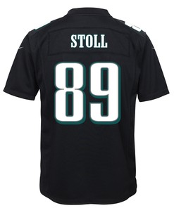 Jack Stoll 89 Philadelphia Eagles Super Bowl LVII Champions 2 Stars Youth Game Jersey - Black