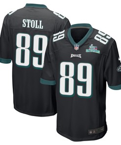 Jack Stoll 89 Philadelphia Eagles Super Bowl LVII Champions Men Game Jersey - Black