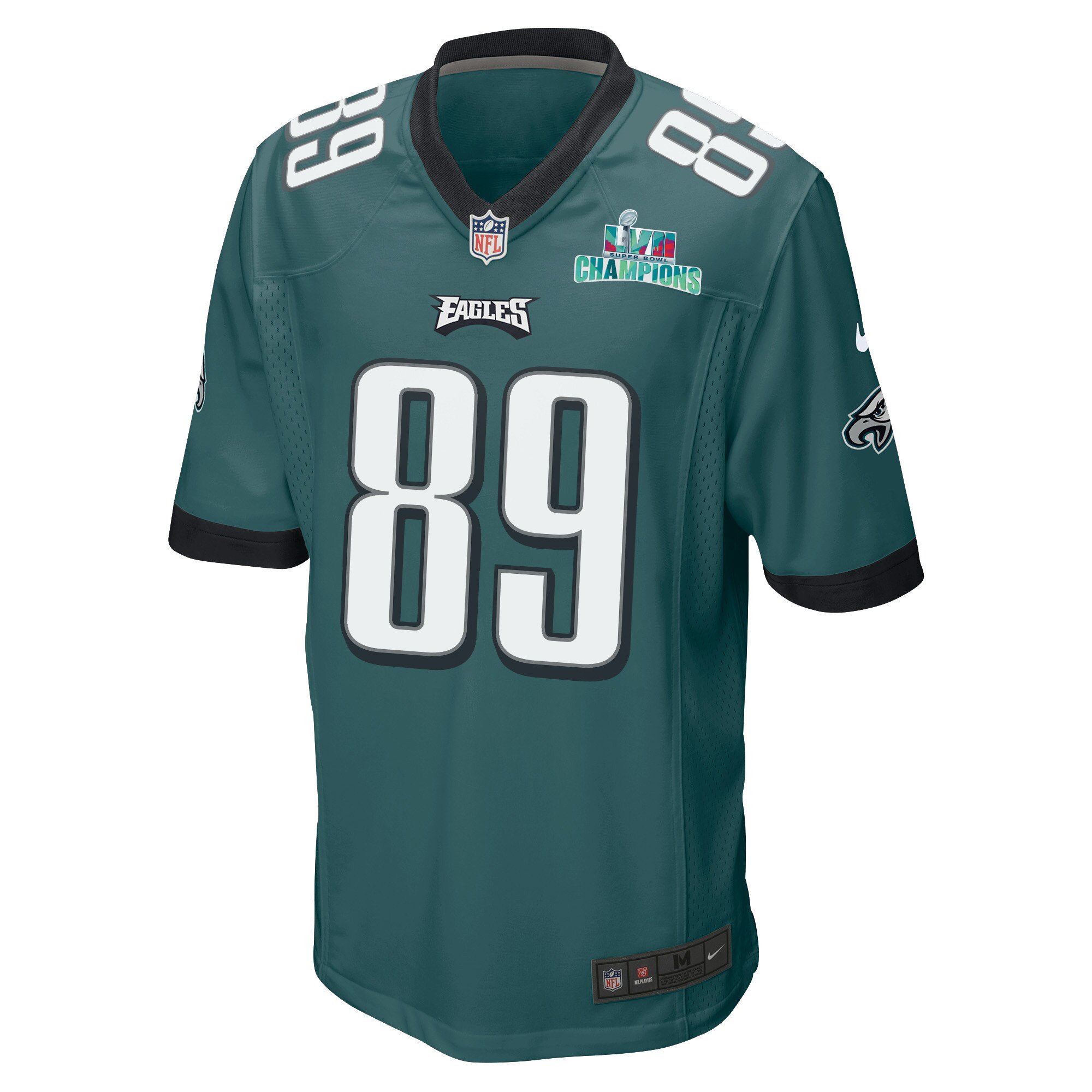 Jack Stoll 89 Philadelphia Eagles Super Bowl LVII Champions Men Game Jersey - Midnight Green