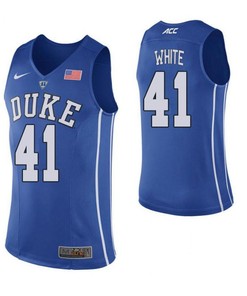 Jack White 41 Duke Blue Devils Elite Basketball Men Jersey - Blue