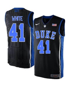Jack White 41 Elite Duke Blue Devils Basketball Jersey Black Blue