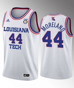 Jackie Moreland 44 Louisiana Tech Bulldogs Retired Number Uniform Jersey College Basketball White