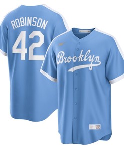 Jackie Robinson 42 Brooklyn Dodgers Alternate Cooperstown Collection Player Jersey - Light Blue