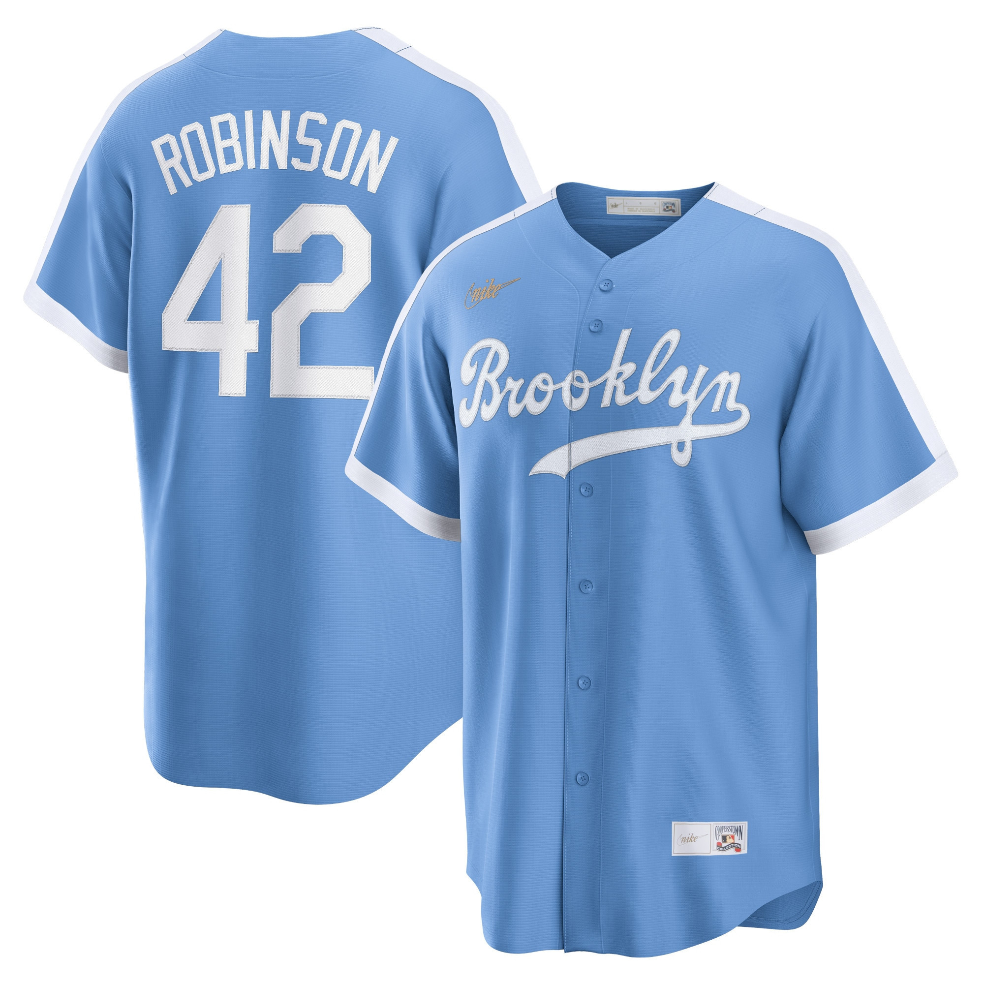 Jackie Robinson Brooklyn Dodgers Alternate Cooperstown Collection Player Jersey - Light Blue Mlb